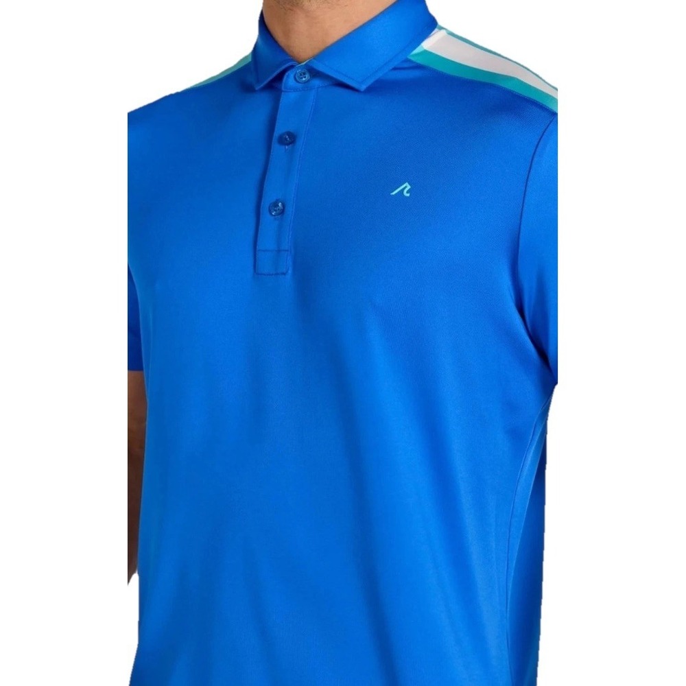 New Redvanly Sevigne Golf Polo Mens XL Blue Performance Stretch Shirt Luxury